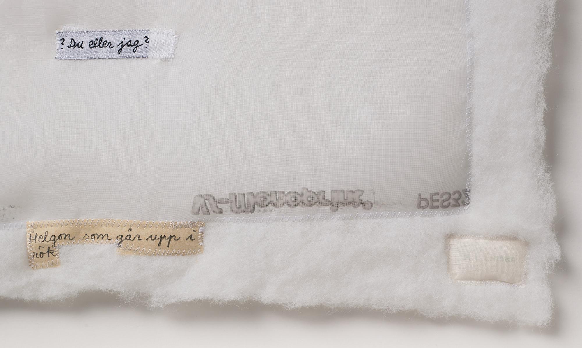 MARIE-LOUISE EKMAN, blandteknik/collage med gouache, hår etc. Stämpelsignerad M.L Ekman.