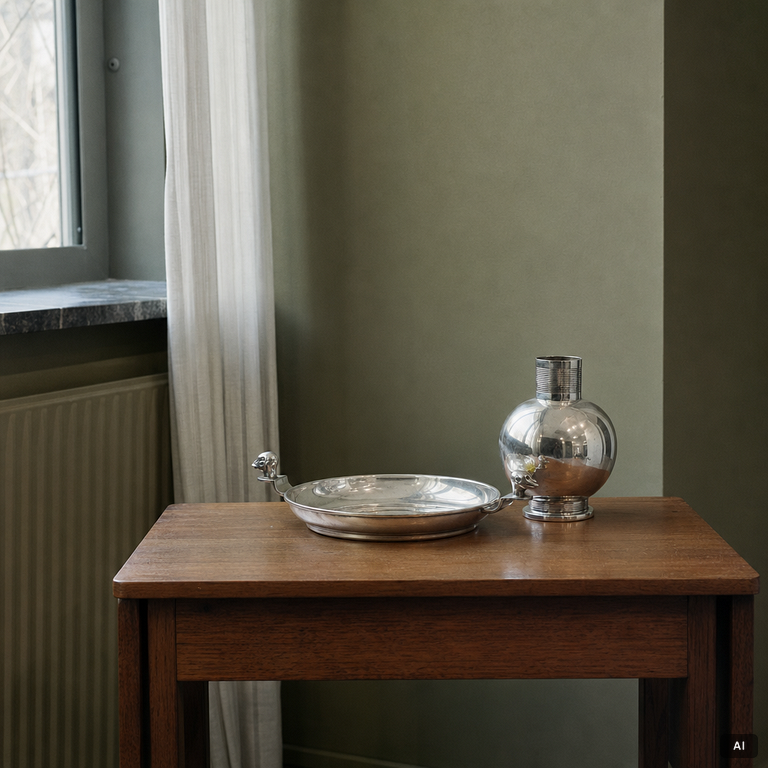 Nils Fougstedt, a vase and bowl, Fabriksaktiebolaget Kronsilver, 1930s.
