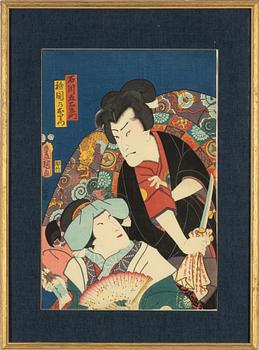 Utagawa Kunisada, a woodblock print in colours, mid 19th century.