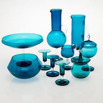 NANNY STILL 10-piece Harlekiini glassware set, Riihimäen Lasi Oy, 1959-69.