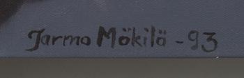 Jarmo Mäkilä, olja på duk, uppfordrad på pannå, signerad och daterad -93.