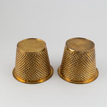 Josef Frank, a pair of 'Hortus' brass plant pots, Svenskt Tenn.