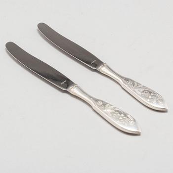 MATKNIVAR, 12 stycken, silver, modell Tornedal, COP, Haparanda 1950-tal.