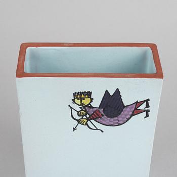 Stig Lindberg, a 'Karneval' faience vase, Gustavsbergs studio 1958-62.