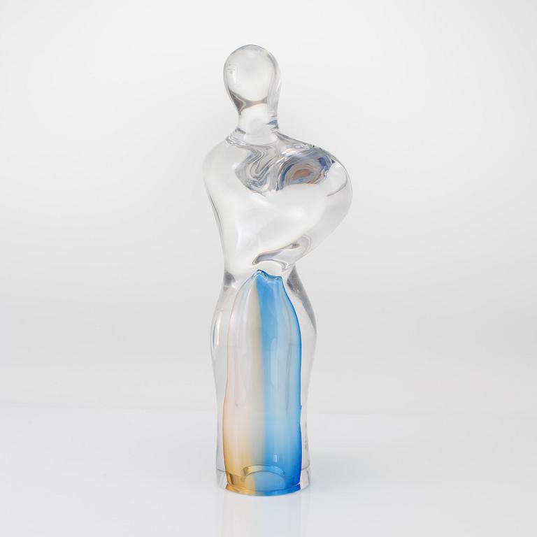 GÖRAN WÄRFF, unik skulptur av glas, Kosta Boda 1989.