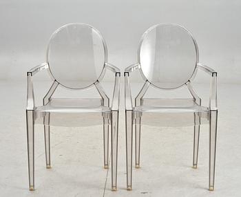 KARMSTOLAR, ett par, "Louis Ghost", Philippe Starck för Kartell.