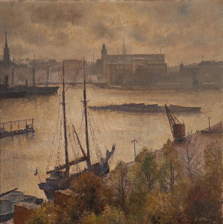 Åke Nothberg, oil on panel, signed and dated 1941.