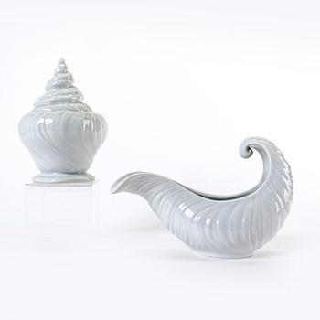 An Arje Griegst four parts "Triton"service parts Royal Copenhagen Denmark porcelain 1992-99.