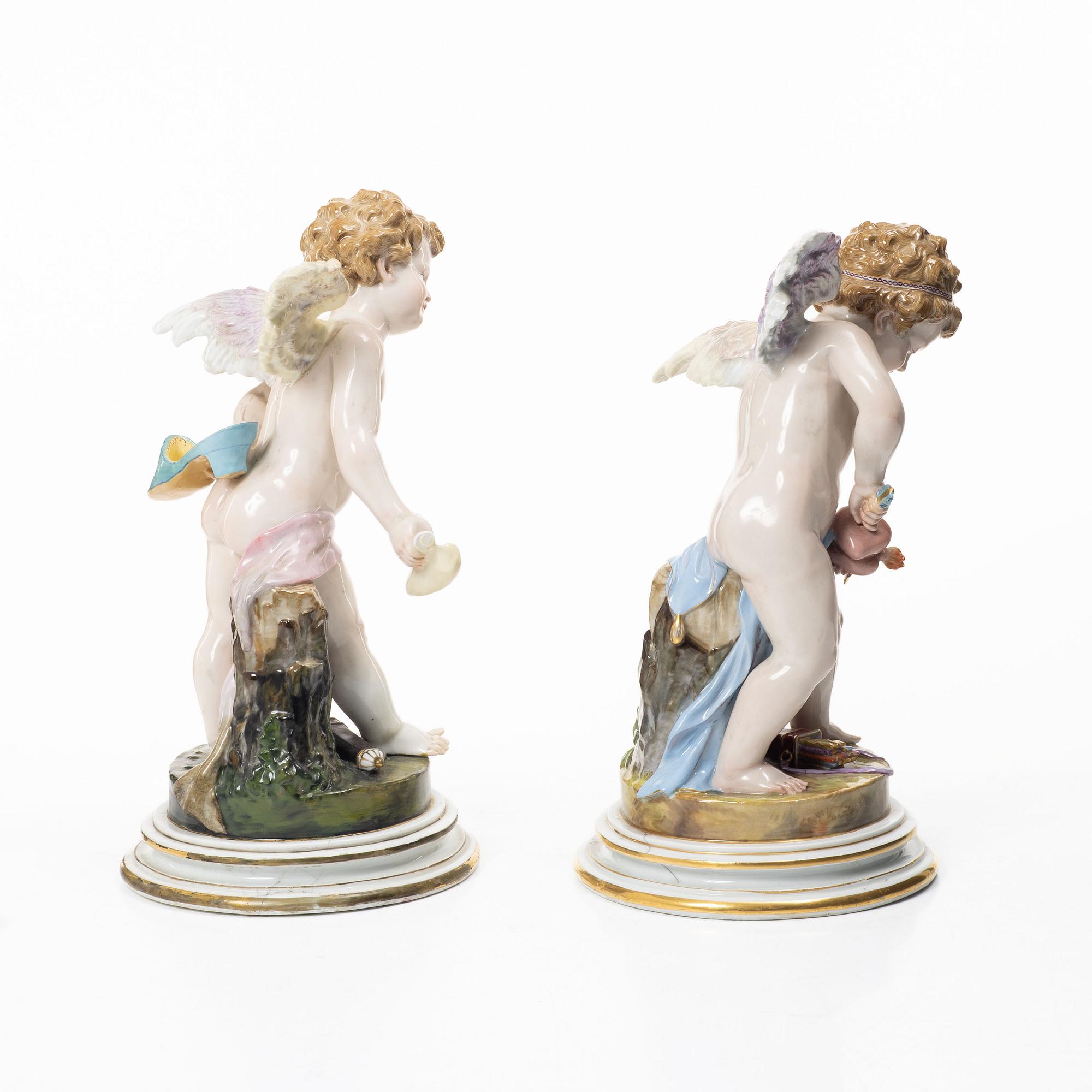 Meissen, A pair of porcelain figurines, Heinrich Schwabe, second half of the 19th century.
