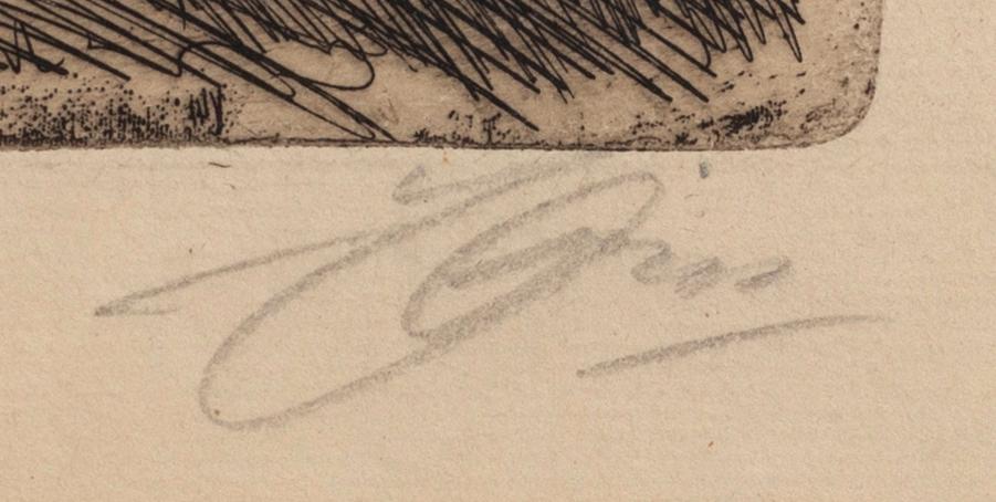 Anders Zorn, a signed etching from 1907.