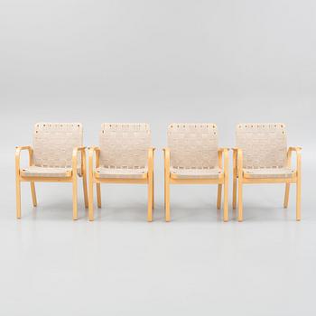 Alvar Aalto, armchairs, four pieces, model 45, Artek, second half of the 20th century.