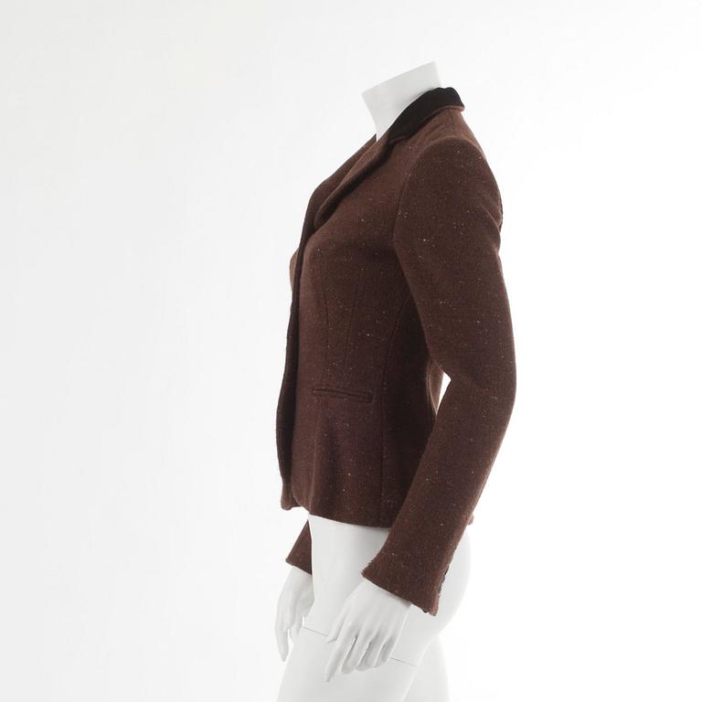 RALPH LAUREN, a brown wool- and cashmere blend jacket, size US 4.