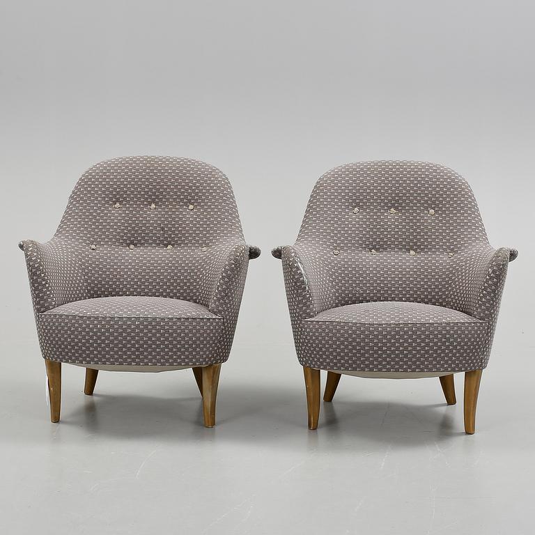FÅTÖLJER, ett par, 1950/60-tal.