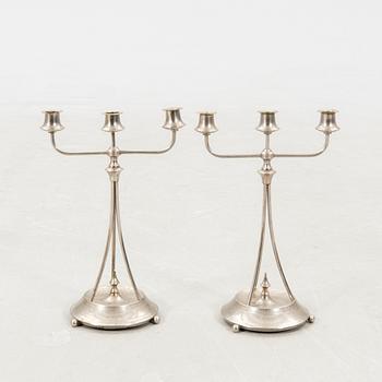 Candelabras, a pair by Oscar Nilsson Eskilstuna, early 20th century.