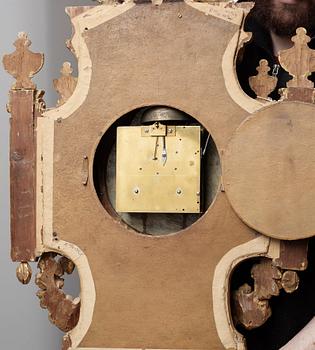 A Gustavian wall clock by Claes Berg, master 1762.