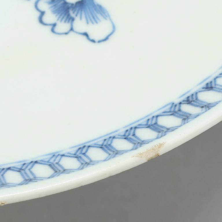 A blue and white tazza, China, circa 1900.