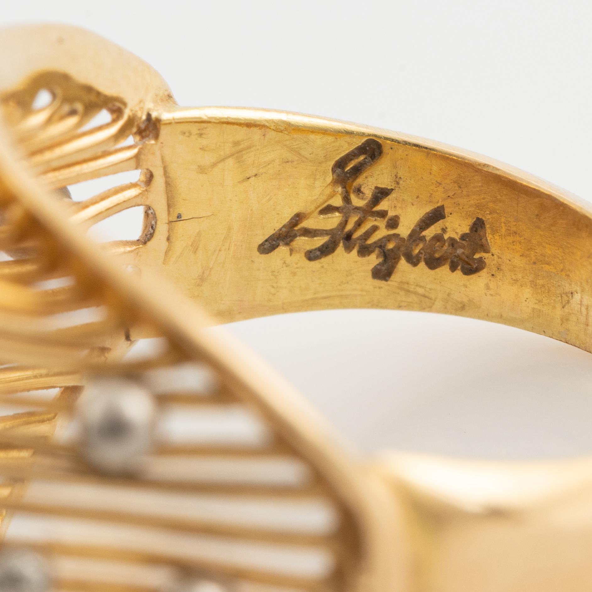Stigbert, gold ring with amethyst, 50's.