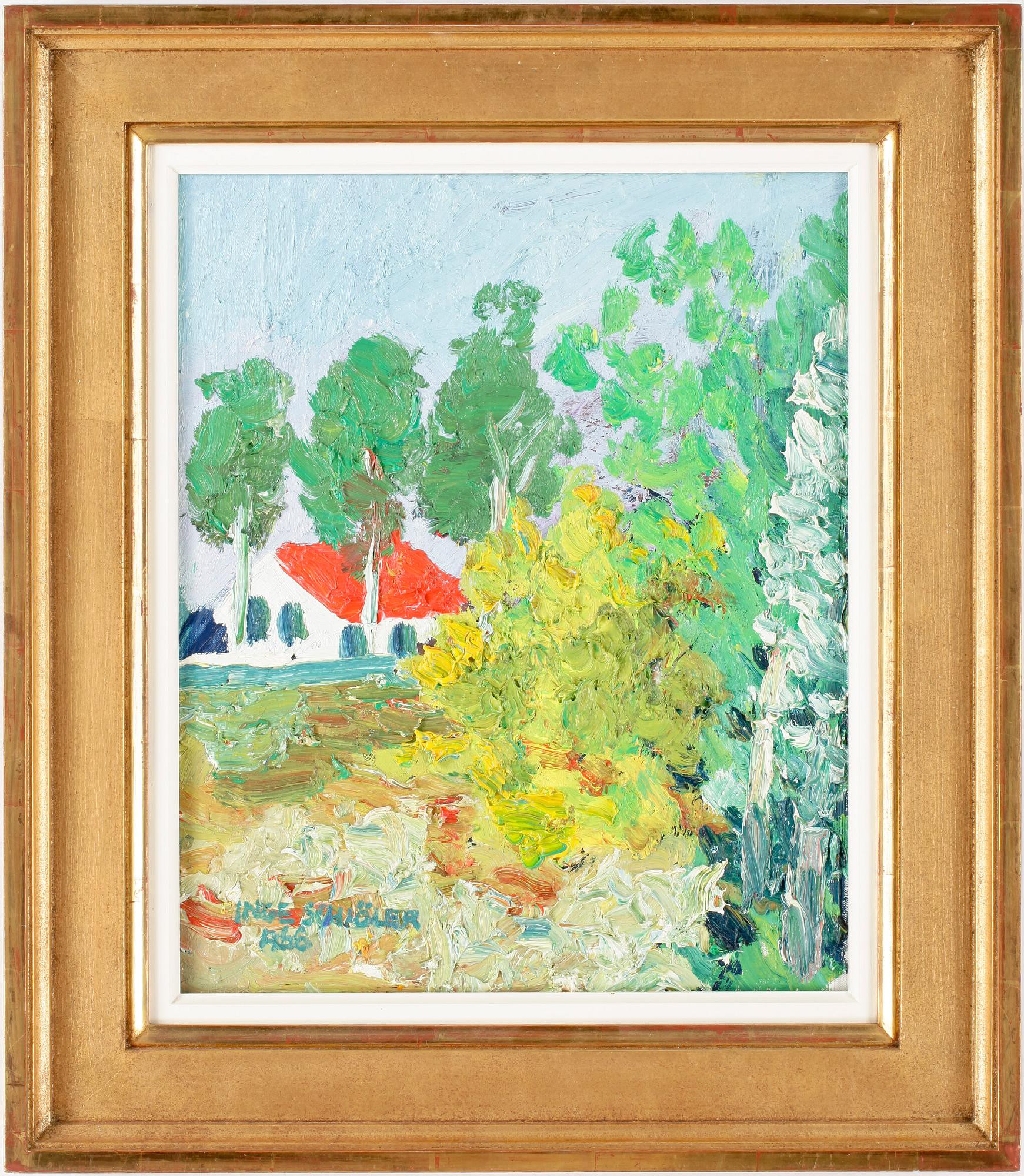 INGE SCHIÖLER. Olja på duk. Signerad Inge Schiöler och daterad 1966.