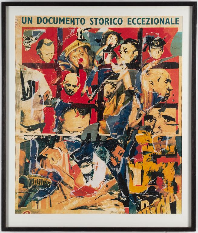 MIMMO ROTELLA, silkscreen and collage signed and numbered 1/80.