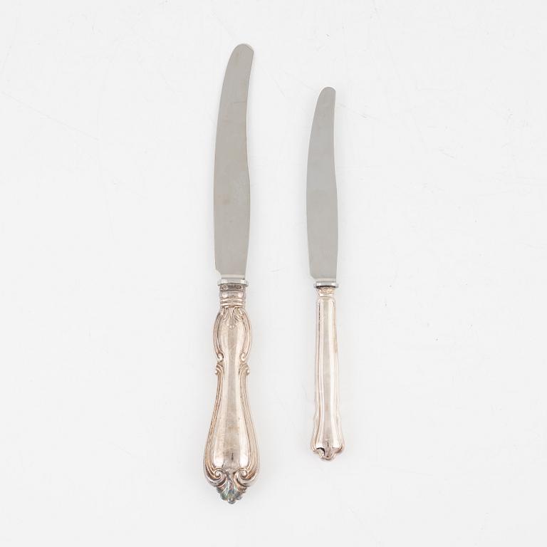 Bestick, 20 st, silver, bl a CG Hallberg, Stockholm 1955.