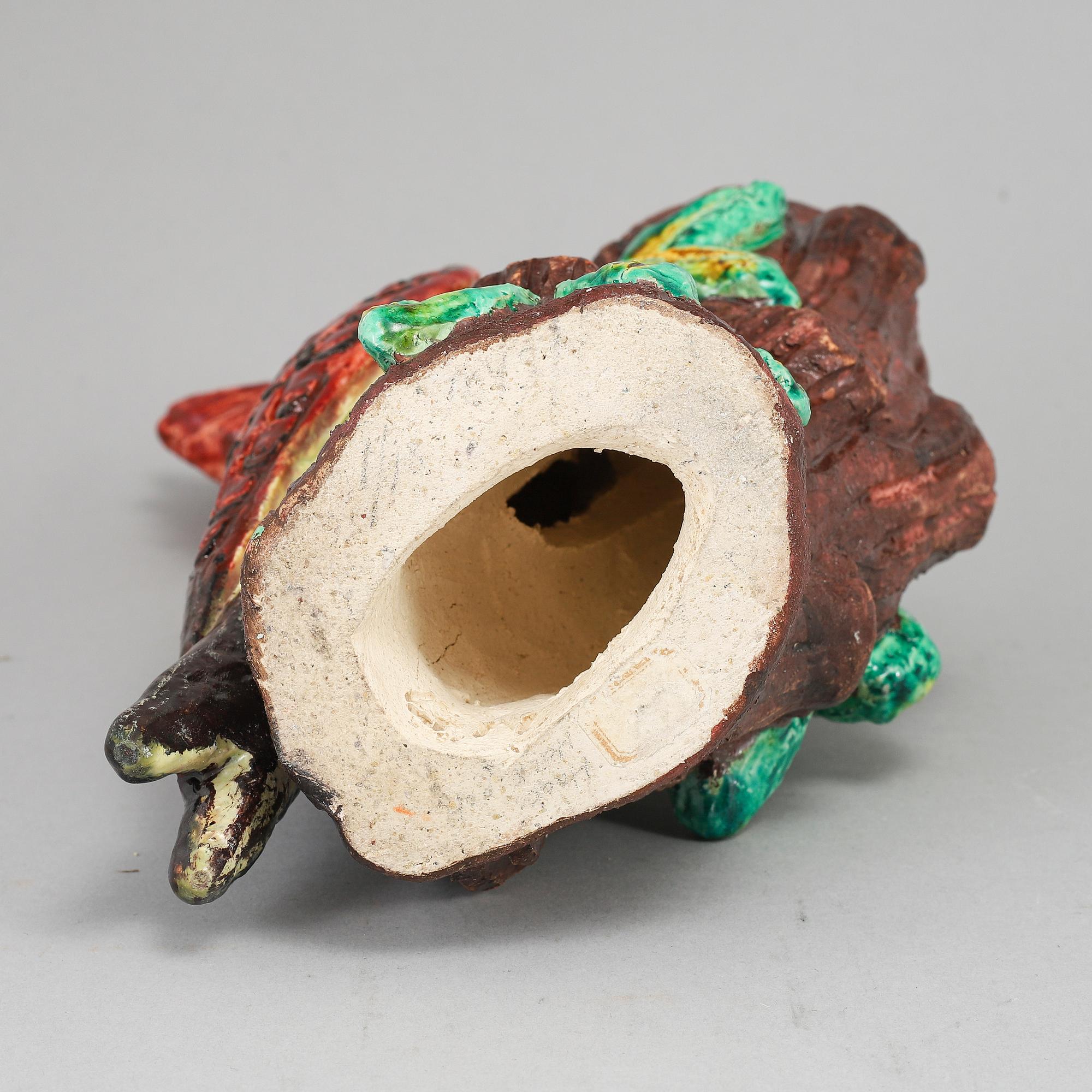GUNNAR NYLUND, a stoneware sculpture of a woodpecker, Rörstrand, Sweden 1930-40's.