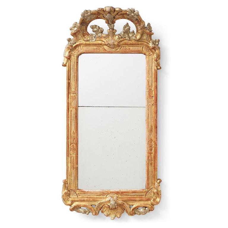 A Gustavian mirror by J Åkerblad (master in Stockholm 1758-1799), 1770s.