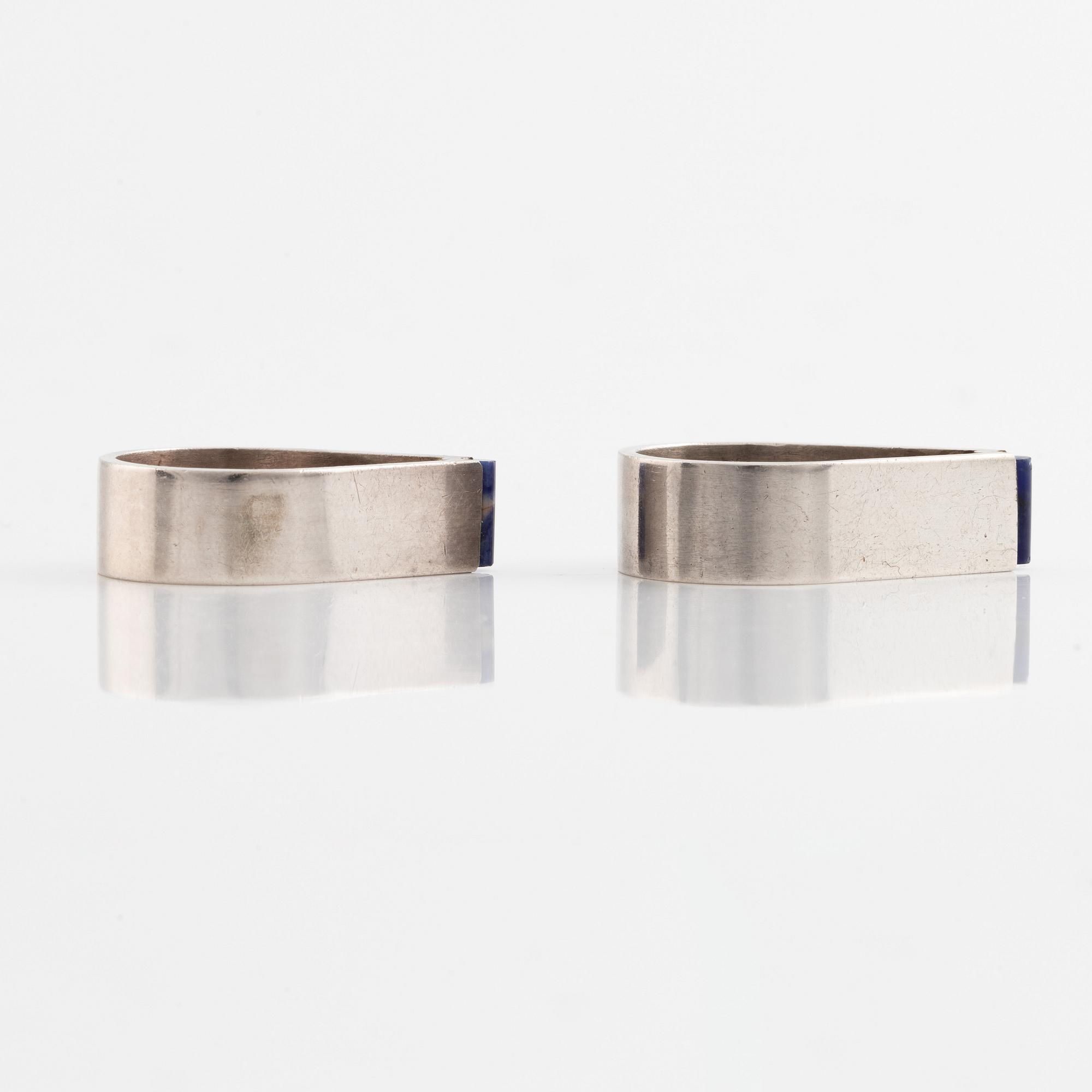 Uwe Moltke, two silver rings, Denmark, most likely 1970's.
