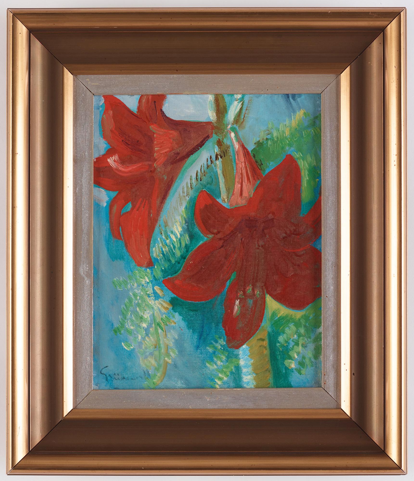Isaac Grünewald, Stilleben med amaryllis.