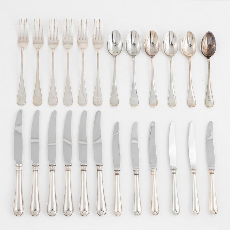 Guldsmedsaktiebolaget, cutlery, 24 pieces, silver 830/1000, model "Svensk rund", Eskilstuna 1996.