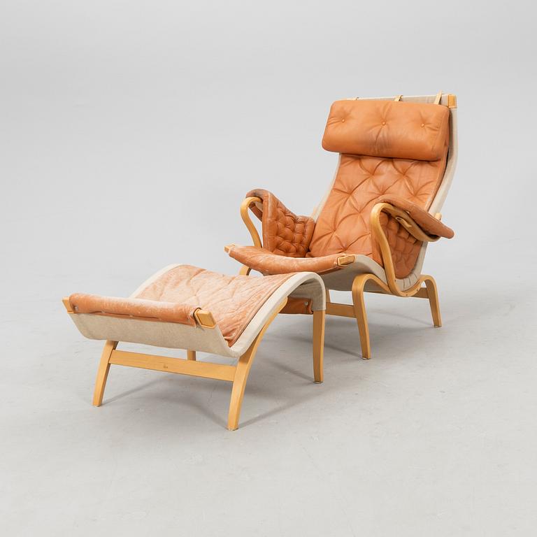 Bruno Mathsson, armchair with footstool, "Pernilla", Dux.