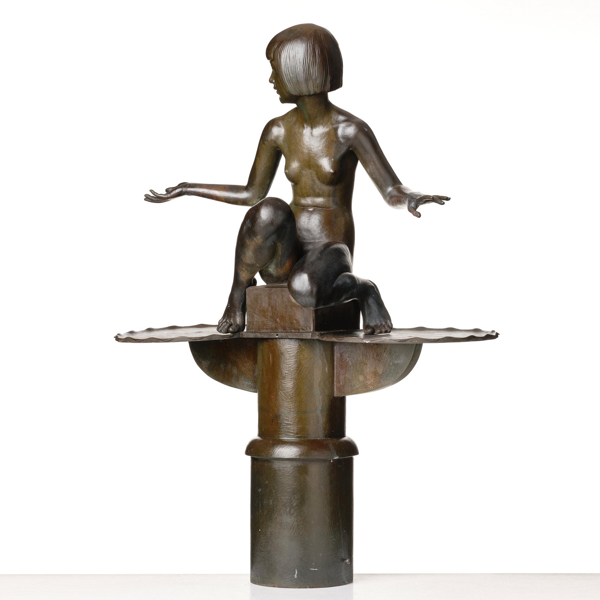 Tore Strindberg, "Flicka med fågelbad" (Girl with birdbath).