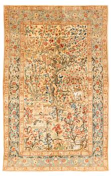 310. Matta, old Teheran part silk, ca 216 x 136 cm.