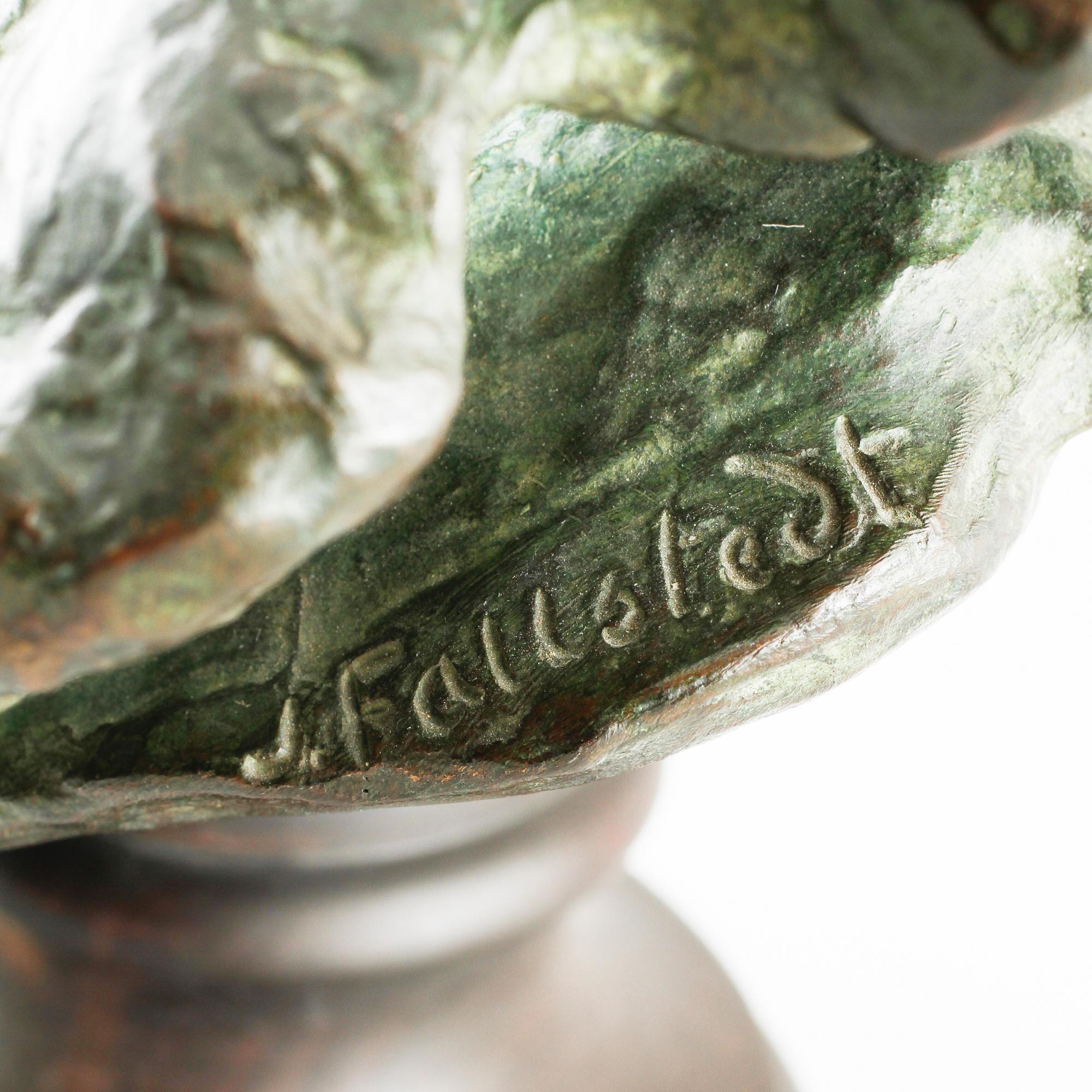 INGEL FALLSTEDT, a bronze sculpture, signed.