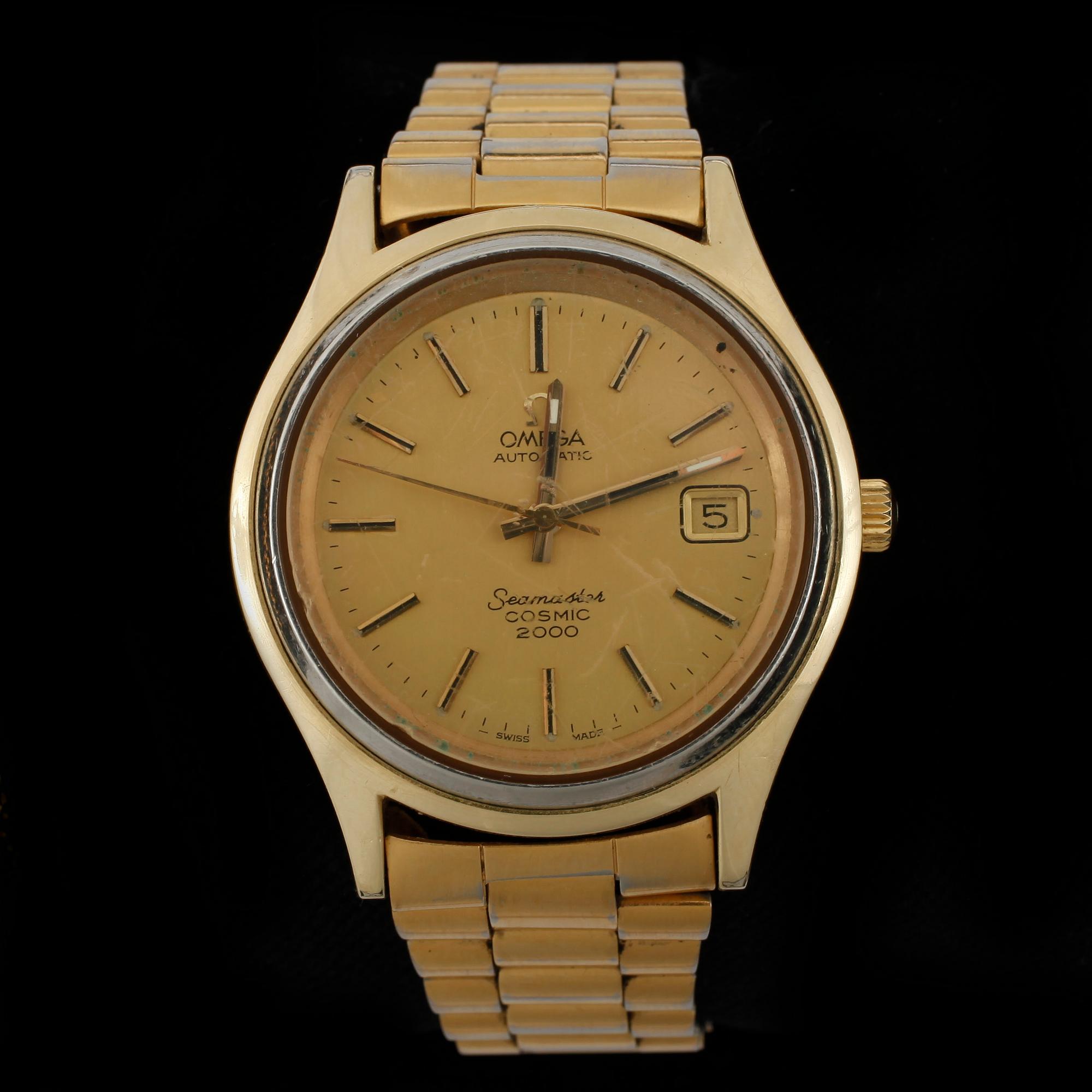 ARMBANDSUR, herr, Omega Seamaster Cosmic 2000, Automatic, stål/doublé, 1970-tal.