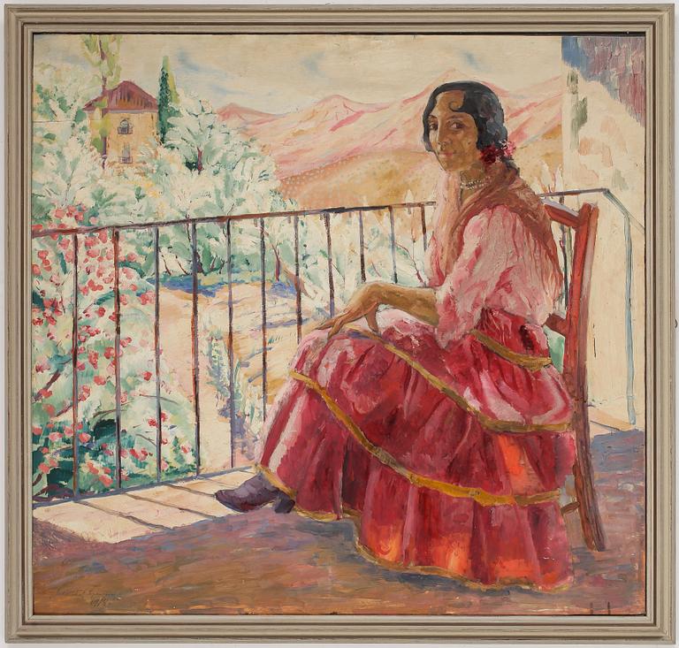 GUSTAF CARLSTRÖM. Olja på pannå. Signerad Gustaf Carlström och daterad 1918.