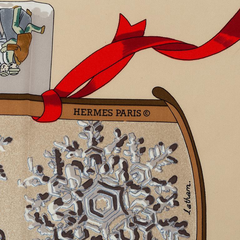 Hermès, a 'Neige d'Antan' silk scarf.