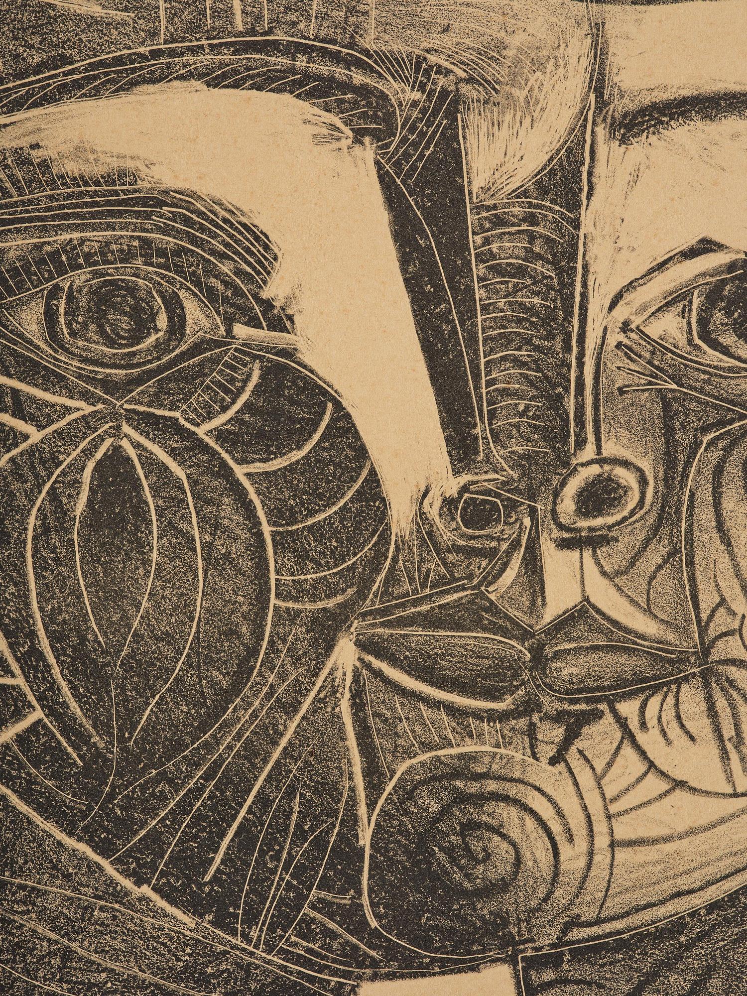 Pablo Picasso, "Paloma et sa Poupée sur Fond noir".