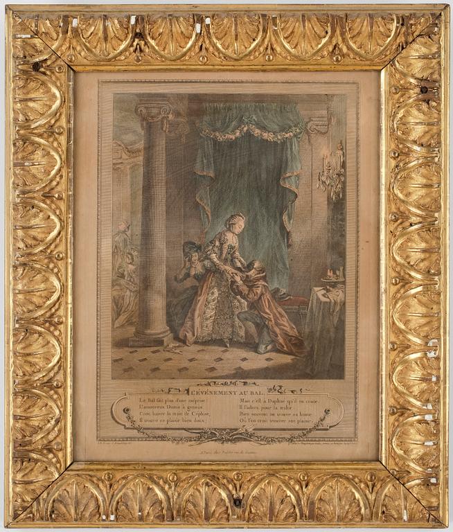 RAMAR MED GRAVYRER, ett par + 1, empire, 1800-talets första hälft.