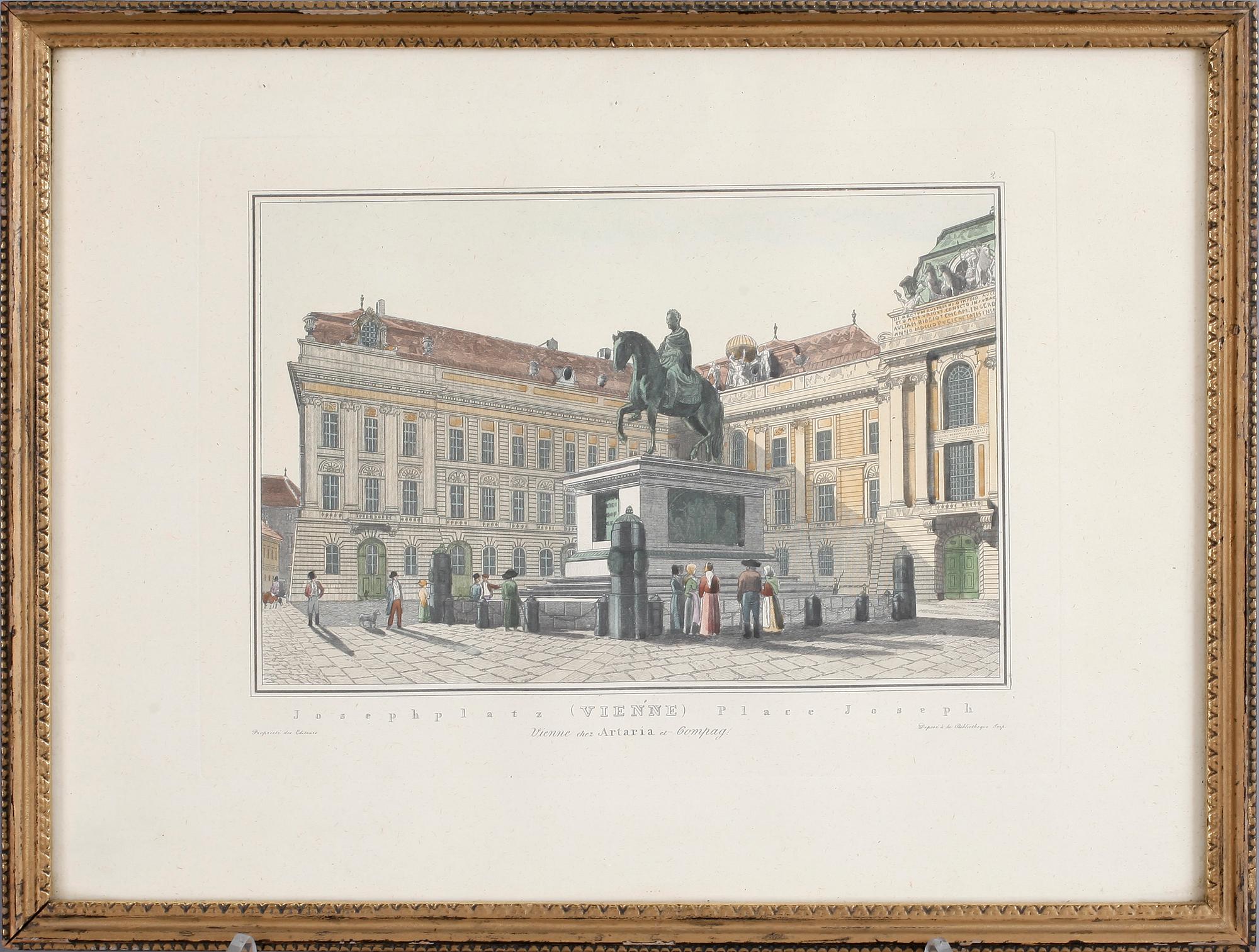 GRAVYRER, 5 st, samtliga med motiv från Vienne, 1800-talets första hälft.