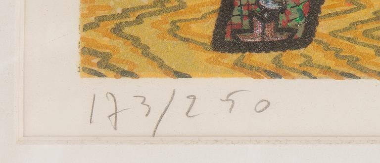 Enrico Baj, lithograph ib colours, 1975, signed 173/250.