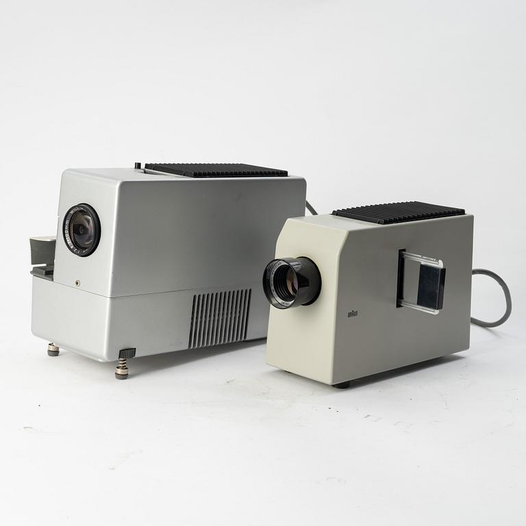 Dieter Rams, Robert Oberheim m. fl. projektorer samt blixtar, 8 delar, Braun.