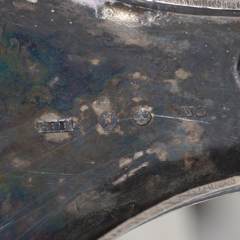 Johan Fredric Björnstedt , sockerskålar med lock, ett par, silver, Stockholm 1819. Karl Johan.