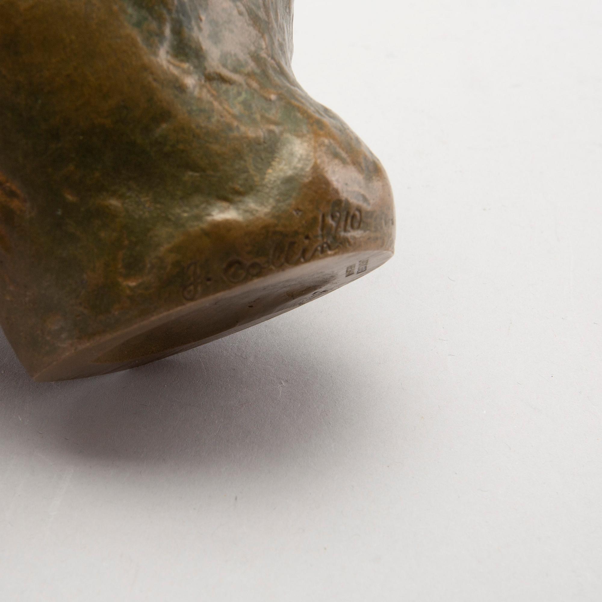 JOHANNES COLLIN, bronze scupture, signed and dated 1910.