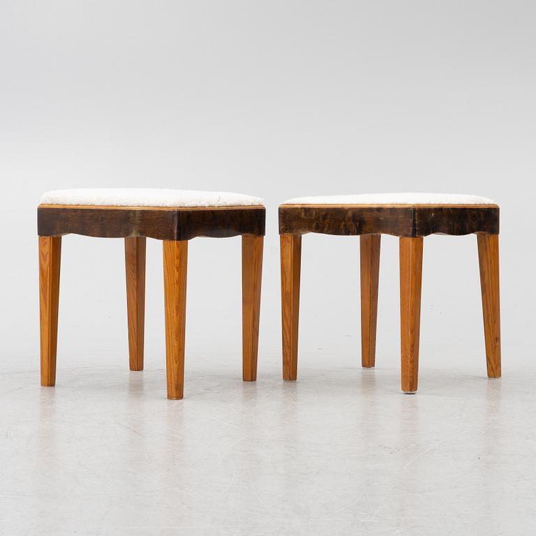 A pair of stools, 1930s/40s.