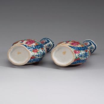 A pair of famille rose vases, Qing dynasty, Qianlong (1736-95).