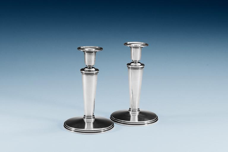 A pair of Atelier Borgila sterling candlesticks, Stockholm 1966.