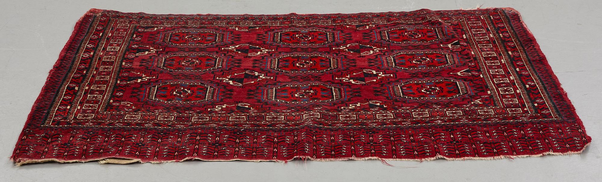 Matto/a bag, an antique Tekke chuval, Turkmen, ca  80-85 x 146-157 cm.