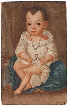 38. UNKNOWN ARTIST, 18Th Century. Child with rattle.