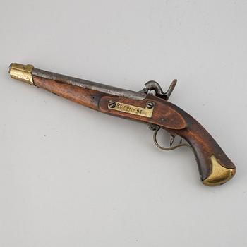 A Swedish rifled percussion pistol 1820-57 pattern.