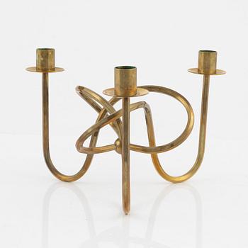 Josef Frank, a brass candelabrum, model 'Vänskapsknuten', Firma Svenskt Tenn, Sweden.